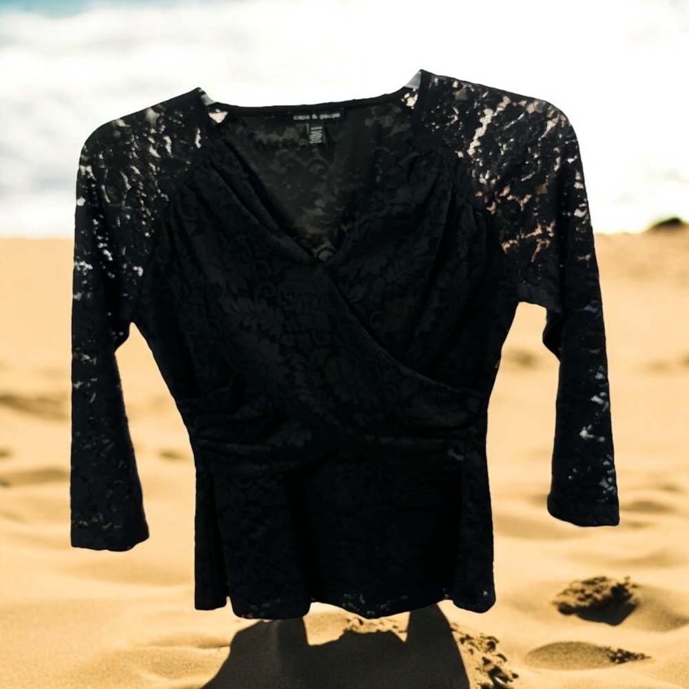Cable & gauge lace top